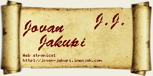 Jovan Jakupi vizit kartica